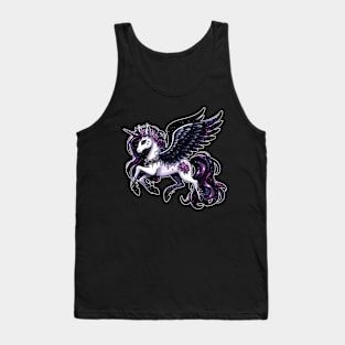 Cosmic unicorn glitter dark pegasus Tank Top